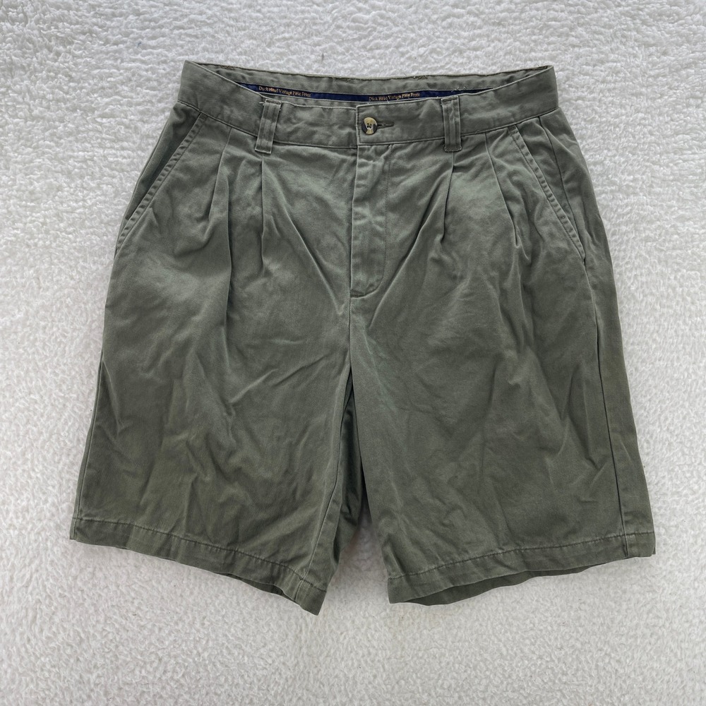 Duck Head Shorts Mens 32 Green Vintage Pleat Front Chino Preppy Ivy Old Money